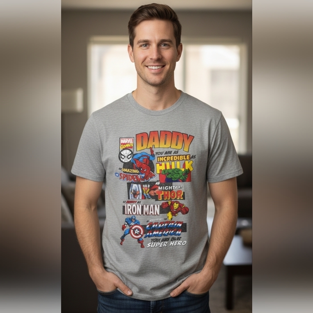 {Marvel} Men's Superhero Graphic T-Shirt - Daddy You Are As Incredie As...